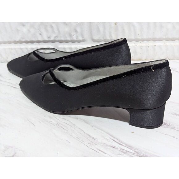 Nina Women's 9.5M Black Luster Satin Velvet Rosie Pump Heels Size 9.5M New In Bo - Picture 7 of 9